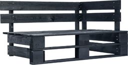  vidaXL ogrodowa ławka narożna z palet, drewno FSC, czarna (45763)