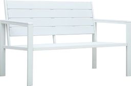 vidaXL ławka ogrodowa, 120 cm, biała, HDPE o wyglądzie drewna (47870)