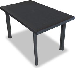  vidaXL stół ogrodowy, antracytowy, 126 x 76 x 72 cm, plastikowy (43599)