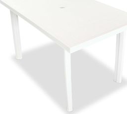  vidaXL stół ogrodowy, biały, 126 x 76 x 72 cm, plastikowy (43597)
