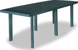  vidaXL stół ogrodowy, zielony, 210 x 96 x 72 cm, plastikowy (43596)