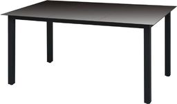  vidaXL stół ogrodowy, czarny, 150x90x74 cm, aluminium i szkło (42788)