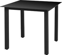  vidaXL stół ogrodowy, czarny, 80x80x74 cm, aluminium i szkło (42787)