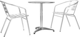 vidaXL 3 częściowy zestaw bistro, aluminium, srebrny (44804)