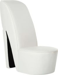  vidaXL Fotel w kształcie buta na obcasie, biały, sztuczna skóra