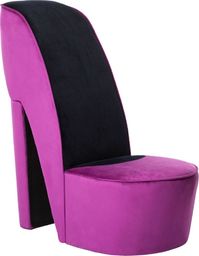  vidaXL Fotel w kształcie buta na obcasie, fioletowy, aksamitny