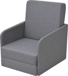 vidaXL Rozkładany fotel, jasnoszary, tkanina