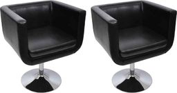  vidaXL Fotele barowe ze skóry syntetycznej, 2 szt., czarne