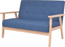  vidaXL 2-osobowa sofa tapicerowana, niebieska