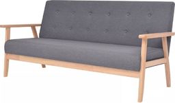  vidaXL 3 osobowa sofa tapicerowana, ciemnoszara