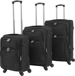  vidaXL 3-częściowy komplet walizek podróżnych, czarny