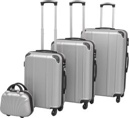  vidaXL Zestaw walizek na kółkach w kolorze srebrnym, 4 szt.