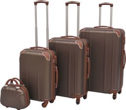  vidaXL Zestaw walizek na kółkach w kolorze kawy, 4 szt.