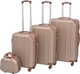  vidaXL Zestaw walizek na kółkach w kolorze szampańskim, 4 szt.