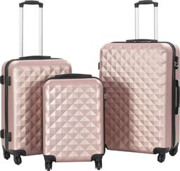  vidaXL Zestaw twardych walizek, 3 szt., różowe złoto, ABS