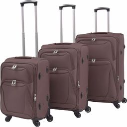  vidaXL 3-częściowy komplet walizek podróżnych, kawowy
