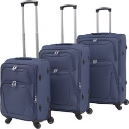  vidaXL 3-częściowy komplet walizek podróżnych, granatowy