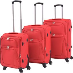  vidaXL 3-częściowy komplet walizek podróżnych, czerwony
