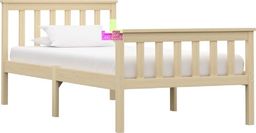 vidaXL Rama łóżka, naturalna, lite drewno sosnowe, 100 x 200 cm