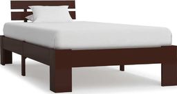 vidaXL Rama łóżka, ciemnobrązowa, lite drewno sosnowe, 100 x 200 cm