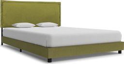 vidaXL Rama łóżka, zielona, tapicerowana tkaniną, 140 x 200 cm