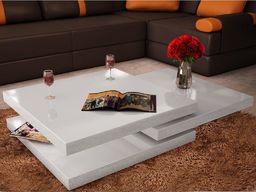 vidaXL 3-poziomowy stolik o wysokim połysku, biały