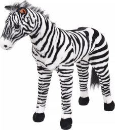  vidaXL Pluszowa zebra, stojąca, czarno-biała, XXL