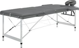  vidaXL Stół do masażu, 3 strefy, rama z aluminium, antracyt, 186x68cm