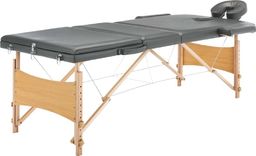  vidaXL Stół do masażu z 3 strefami, drewniana rama, antracyt, 186x68cm