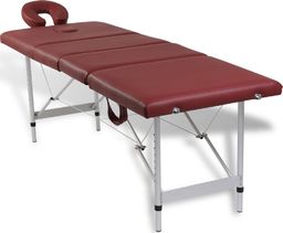  vidaXL Czerwony składany stół do masażu 4 strefy z aluminiową ramą