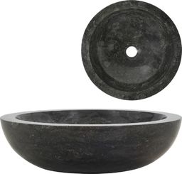 Umywalka vidaXL Umywalka, 40x12cm, marmurowa, czarna (142774)