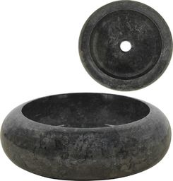 Umywalka vidaXL Umywalka, 40 x 12 cm, marmurowa, czarna