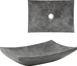 Umywalka vidaXL Umywalka, 50 x 35 x 12 cm, marmurowa, czarna (142764) - 142764