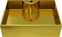 Umywalka vidaXL Umywalka z otworem na baterię, 48x37x13.5cm, ceramiczna, złota (143486)