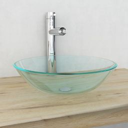 Umywalka vidaXL Umywalka z bezbarwnego, hartowanego szkła 42 cm