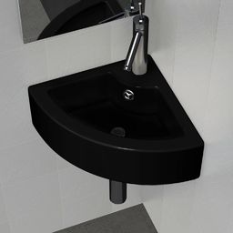 Umywalka vidaXL Umywalka z przelewem, 45 x 32 x 12,5 cm, czarna