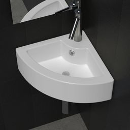 Umywalka vidaXL Umywalka z przelewem, 45 x 32 x 12,5 cm, biała