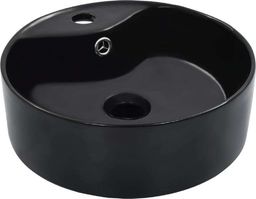 Umywalka vidaXL Umywalka z przelewem, 36 x 13 cm, ceramiczna, czarna
