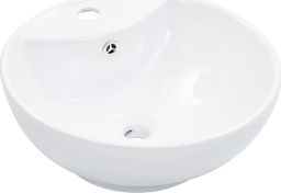 Umywalka vidaXL Umywalka z przelewem, 46,5 x 18 cm, ceramiczna, biała