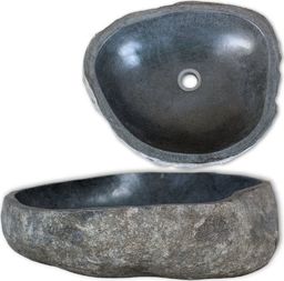 Umywalka vidaXL Umywalka z kamienia rzecznego, owalna, 38-45 cm