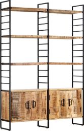  vidaXL Regał na książki, 4 poziomy, 124x30x180 cm, surowe drewno mango