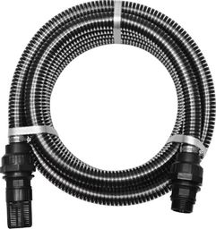 vidaXL Wąż ssący ze złączkami 7m 22mm czarny