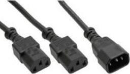 Kabel zasilający InLine InLine Power Kabel zasilający koniczynka Typ F 1x IEC-C14 do 2x IEC-C13 1m