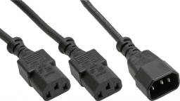 Kabel zasilający InLine InLine Power Kabel zasilający koniczynka do laptopa Typ F 1x IEC-C14 do 2x IEC-C13 3m
