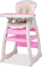  vidaXL Krzesełko do karmienia 3w1 z różowym stołem (10143)