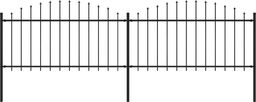  vidaXL Panele ogrodzeniowe z grotami, stal, (1,25-1,5) x 3,4 m, czarne
