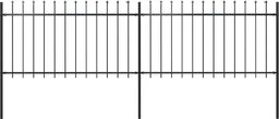  vidaXL Ogrodzenie z prętów z grotami, 3,4 x 1 m, stalowe, czarne