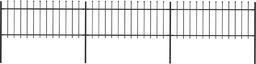  vidaXL Ogrodzenie z prętów z grotami, stalowe, 5,1 x 0,8 m, czarne