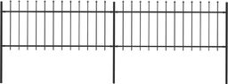  vidaXL Ogrodzenie z prętów z grotami, 3,4 x 0,8 m, stalowe, czarne