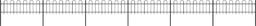  vidaXL Ogrodzenie z zaokrąglonymi końcami, stalowe, 10,2x0,6 m, czarne